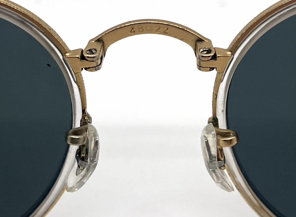 Ray-Ban RB3517 112/N5 Gold / Crystal Round Sunglasses-Green Polarized Lenses-Unworn
