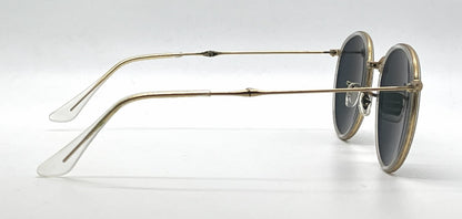 Ray-Ban RB3517 112/N5 Gold / Crystal Round Sunglasses-Green Polarized Lenses-Unworn