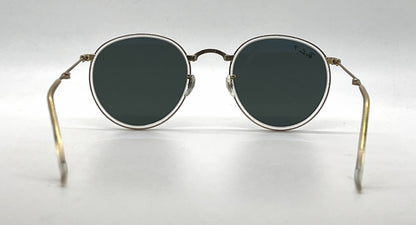 Ray-Ban RB3517 112/N5 Gold / Crystal Round Sunglasses-Green Polarized Lenses-Unworn