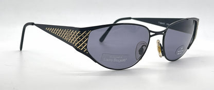 Laura Biagiotti T 684/S QD8 Black / Gold Cat-Eye Sunglasses-Dark Grey Lenses-Unworn