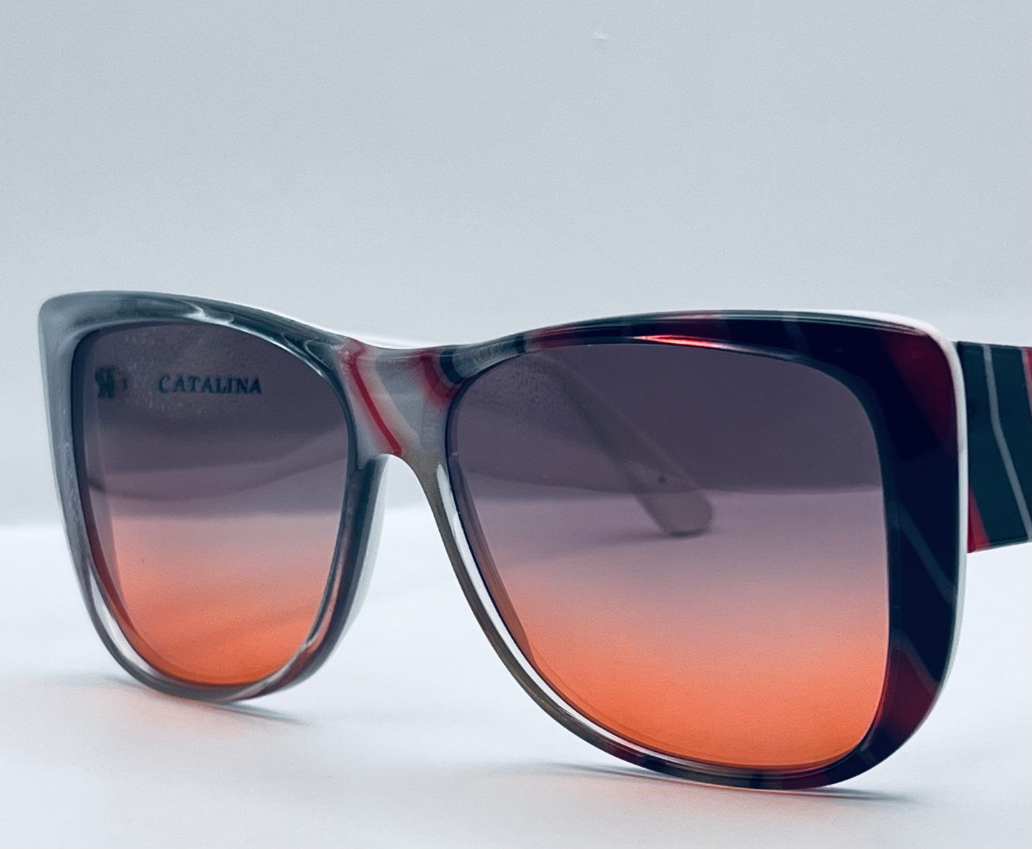 ULTRA CATALINA 4 Striped Sunglasses-Vintage 1980’s-with BRAND NEW “Berkos Designs” Lenses