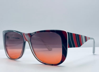 ULTRA CATALINA 4 Striped Sunglasses-Vintage 1980’s-with BRAND NEW “Berkos Designs” Lenses