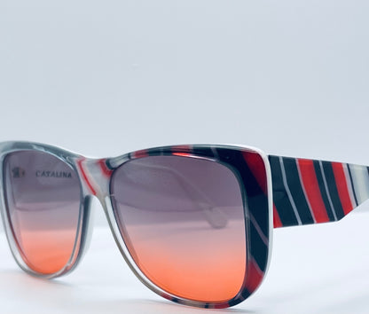 ULTRA CATALINA 4 Striped Sunglasses-Vintage 1980’s-with BRAND NEW “Berkos Designs” Lenses