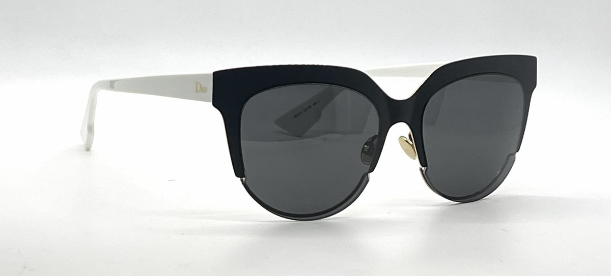Christian Dior DiorSight2 REVY1 Oversized Cat-Eye Sunglasses Black Ivory-Grey-Deadstock