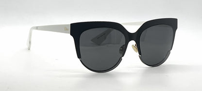 Christian Dior DiorSight2 REVY1 Oversized Cat-Eye Sunglasses Black Ivory-Grey-Deadstock