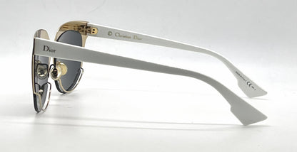 Christian Dior DiorSight2 REVY1 Oversized Cat-Eye Sunglasses Black Ivory-Grey-Deadstock