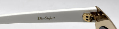 Christian Dior DiorSight2 REVY1 Oversized Cat-Eye Sunglasses Black Ivory-Grey-Deadstock