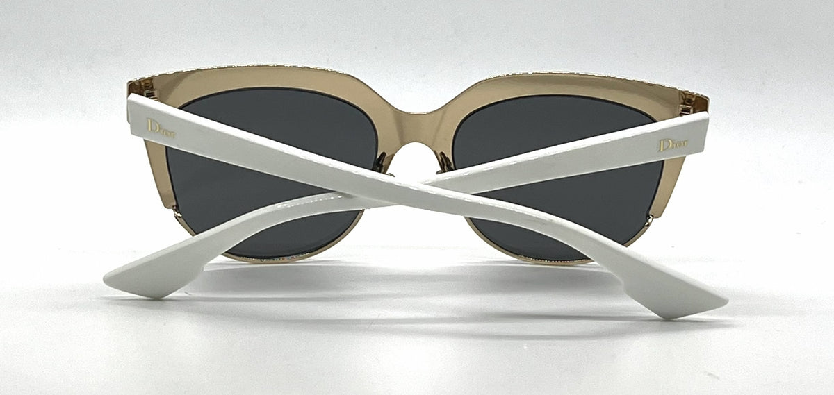Christian Dior DiorSight2 REVY1 Oversized Cat-Eye Sunglasses Black Ivory-Grey-Deadstock