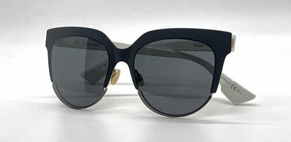 Christian Dior DiorSight2 REVY1 Oversized Cat-Eye Sunglasses Black Ivory-Grey-Deadstock