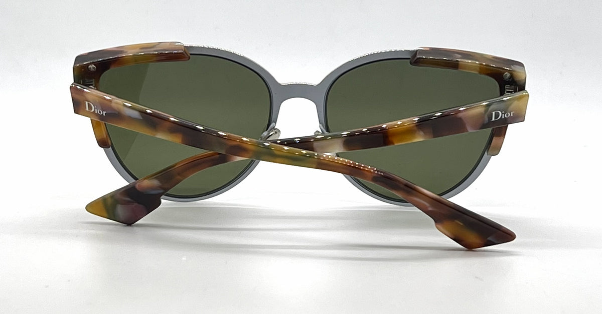 Christian Dior WildlyDior P7H1E Cat-Eye Sunglasses Silver Havana-Green-Unworn