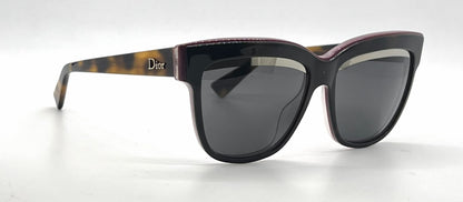 Christian Dior DiorGraphic 3C45S Black Fuchsia Tortoise Sunglasses-Grey Lenses-Unworn