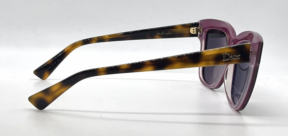 Christian Dior DiorGraphic 3C45S Black Fuchsia Tortoise Sunglasses-Grey Lenses-Unworn