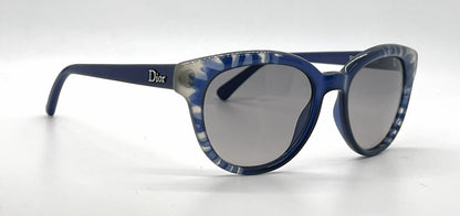 Christian Dior DiorTieDye2 Blue Tie-Dye Cat-Eye Sunglasses Light Grey Lenses-Unworn