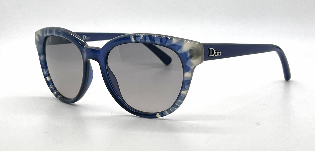 Christian Dior DiorTieDye2 Blue Tie-Dye Cat-Eye Sunglasses Light Grey Lenses-Unworn