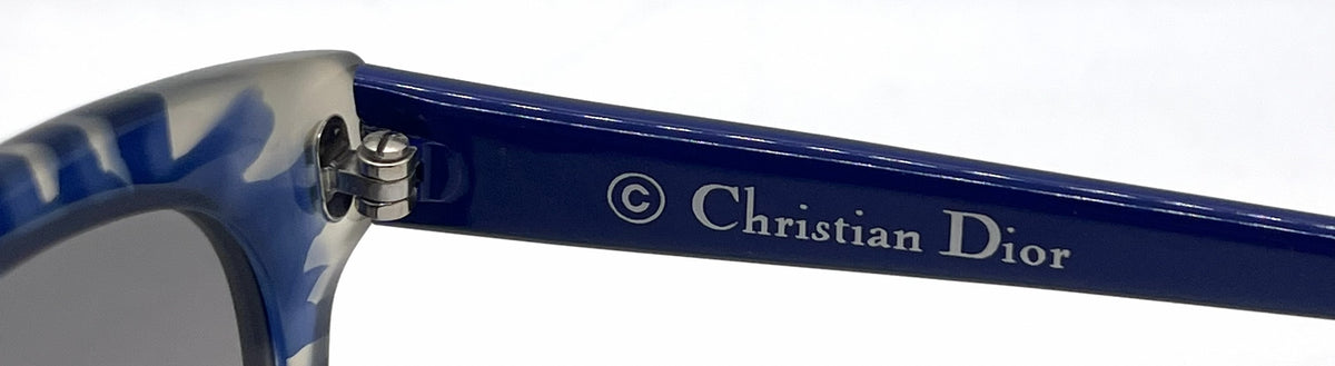 Christian Dior DiorTieDye2 Blue Tie-Dye Cat-Eye Sunglasses Light Grey Lenses-Unworn