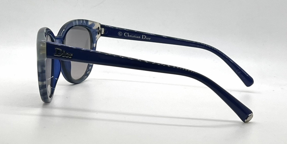 Christian Dior DiorTieDye2 Blue Tie-Dye Cat-Eye Sunglasses Light Grey Lenses-Unworn