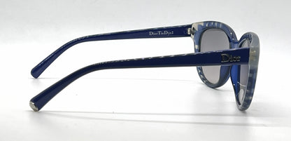 Christian Dior DiorTieDye2 Blue Tie-Dye Cat-Eye Sunglasses Light Grey Lenses-Unworn