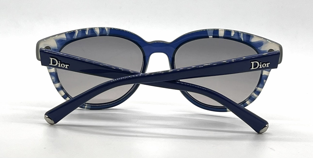 Christian Dior DiorTieDye2 Blue Tie-Dye Cat-Eye Sunglasses Light Grey Lenses-Unworn