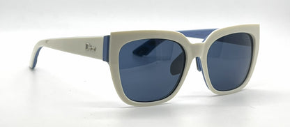 Christian Dior DiorDecale2 BRKKU Square Cream Blue Sunglasses-Blue Lenses-unworn