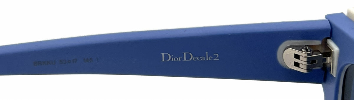 Christian Dior DiorDecale2 BRKKU Square Cream Blue Sunglasses-Blue Lenses-unworn