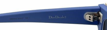 Christian Dior DiorDecale2 BRKKU Square Cream Blue Sunglasses-Blue Lenses-unworn