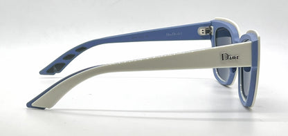Christian Dior DiorDecale2 BRKKU Square Cream Blue Sunglasses-Blue Lenses-unworn