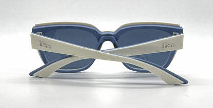 Christian Dior DiorDecale2 BRKKU Square Cream Blue Sunglasses-Blue Lenses-unworn