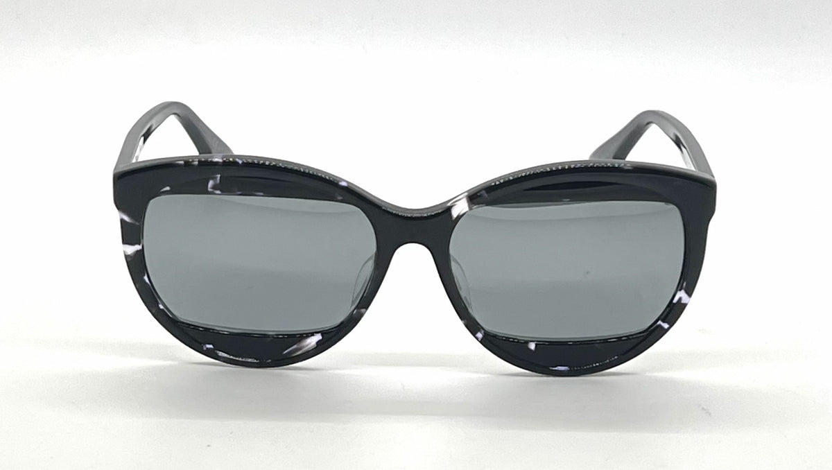 Christian Dior DiorMania2 Cat-Eye Black Lavender Marble Sunglasses-Grey Mirror Lenses
