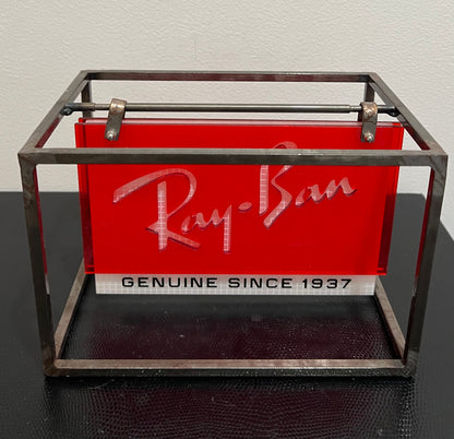 RAY-BAN “GENUINE SINCE1937” Double Sided Metal/Plexi Counter Display-Authentic