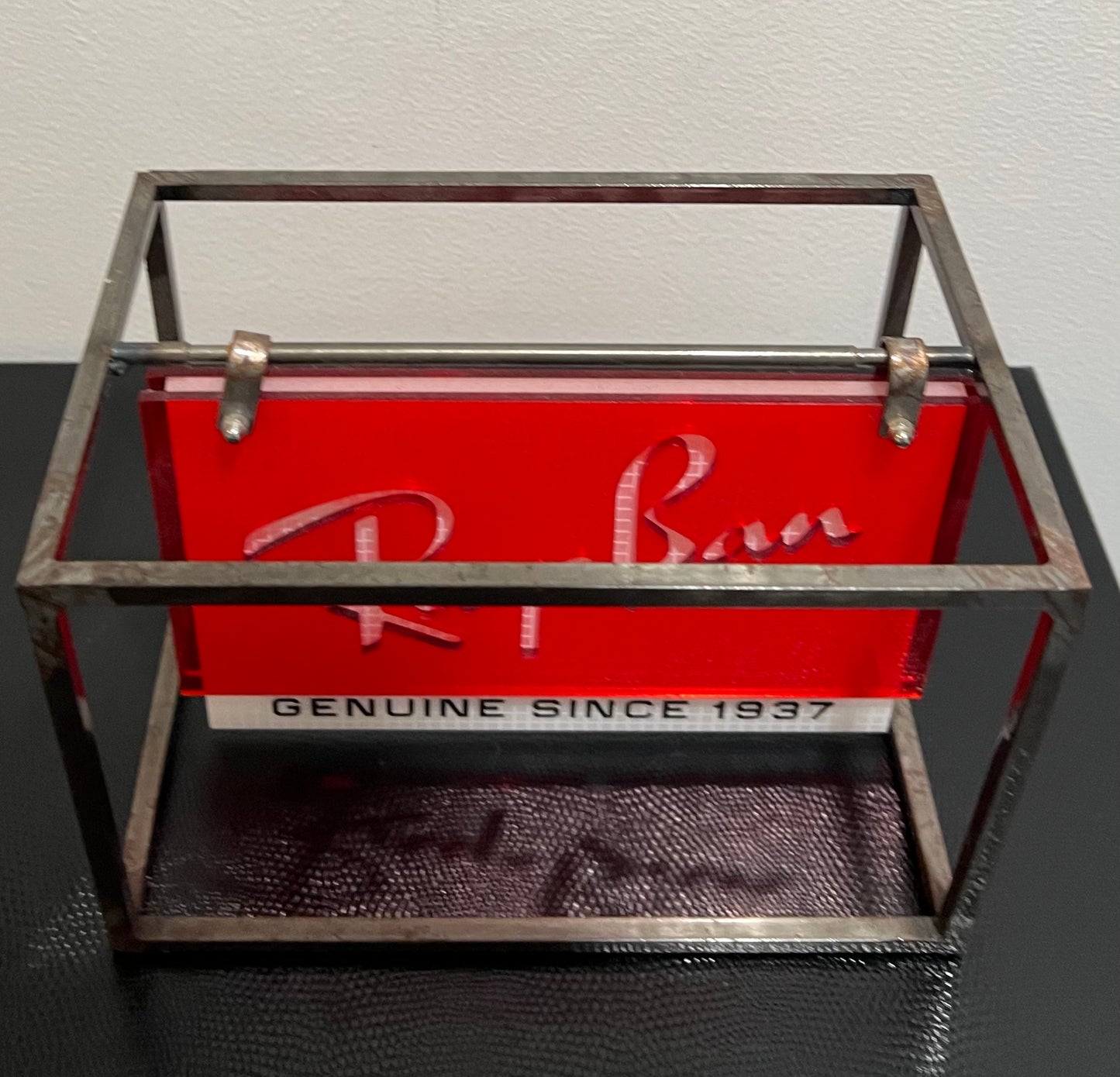 RAY-BAN “GENUINE SINCE1937” Double Sided Metal/Plexi Counter Display-Authentic