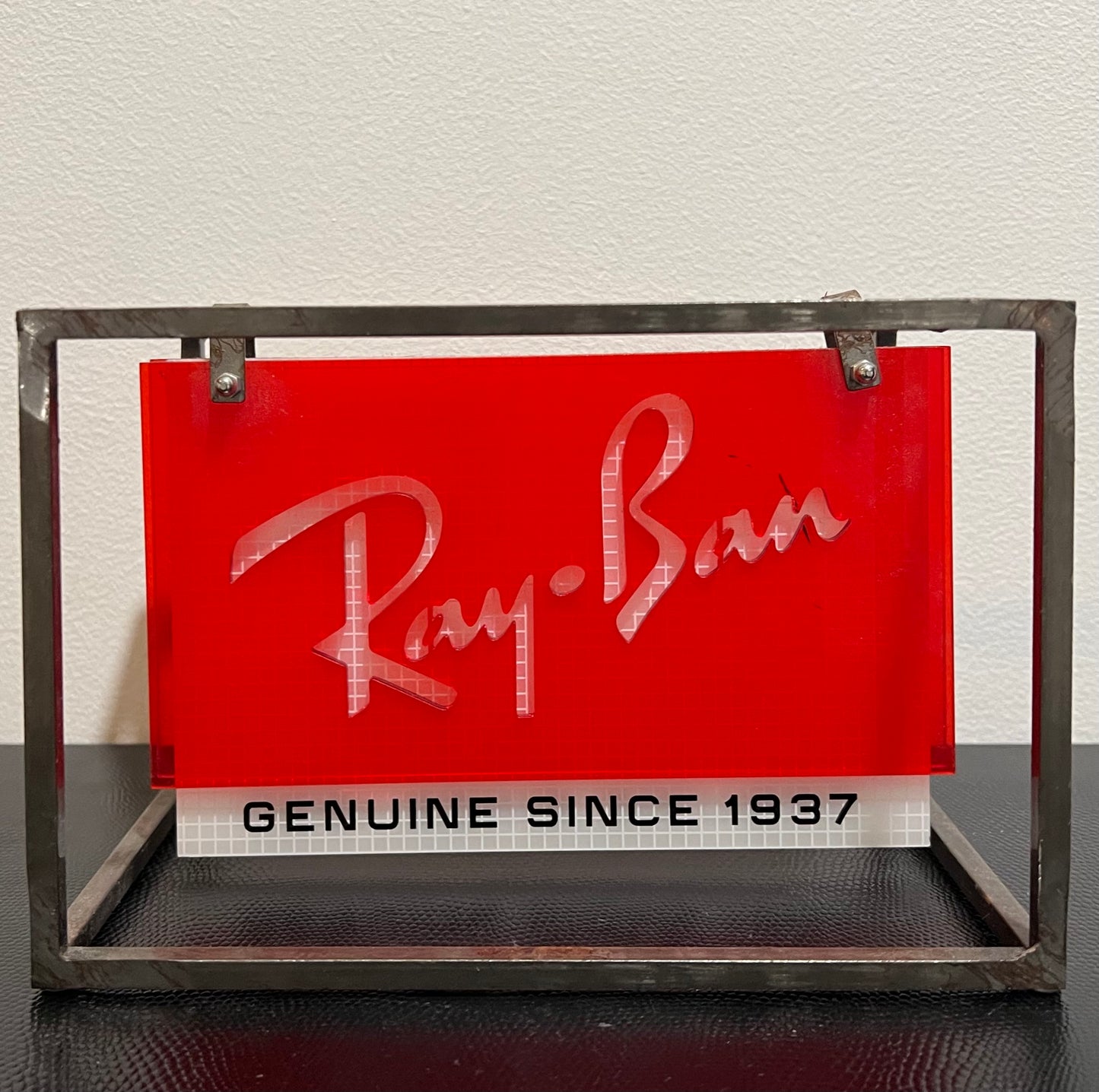 RAY-BAN “GENUINE SINCE1937” Double Sided Metal/Plexi Counter Display-Authentic