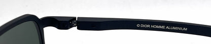 Christian Dior Dior Homme AL13 Square Matte Black Aluminum Sunglasses Green Lenses-Unworn