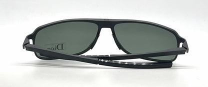 Christian Dior Dior Homme AL13 Square Matte Black Aluminum Sunglasses Green Lenses-Unworn