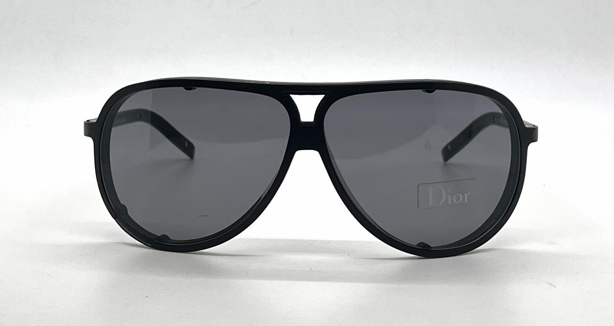 Christian Dior Dior Homme 0092/S Aviator Matte Black Sunglasses-Grey Lenses-Unworn
