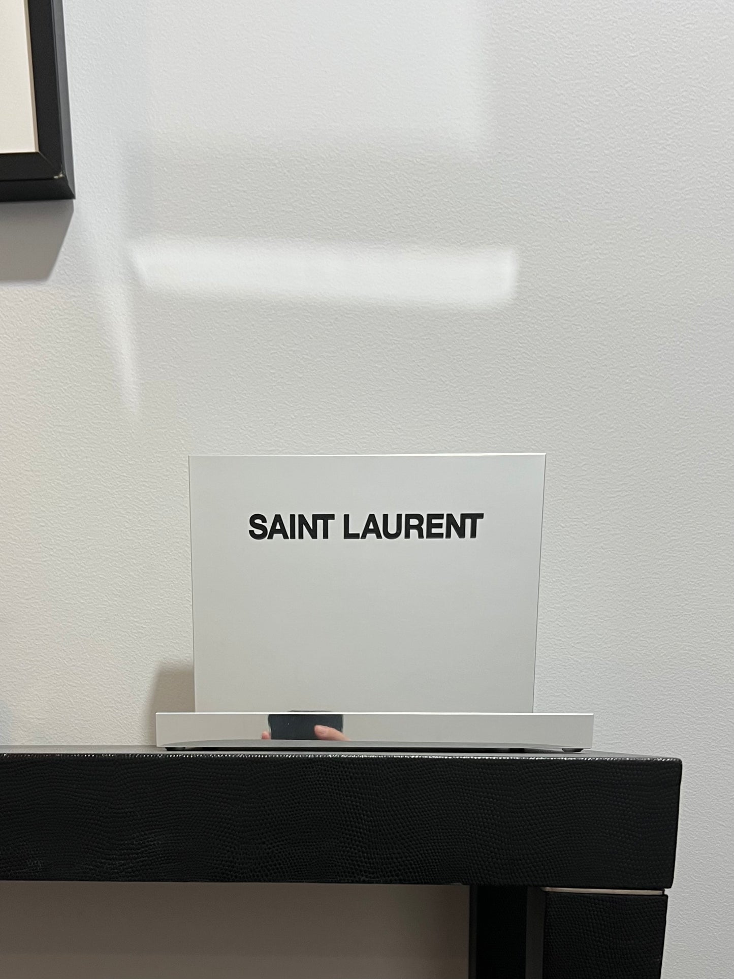 SAINT LAURENT-Retail Counter Top Display-Mirrored-L Shaped-Raised Lettering-RARE