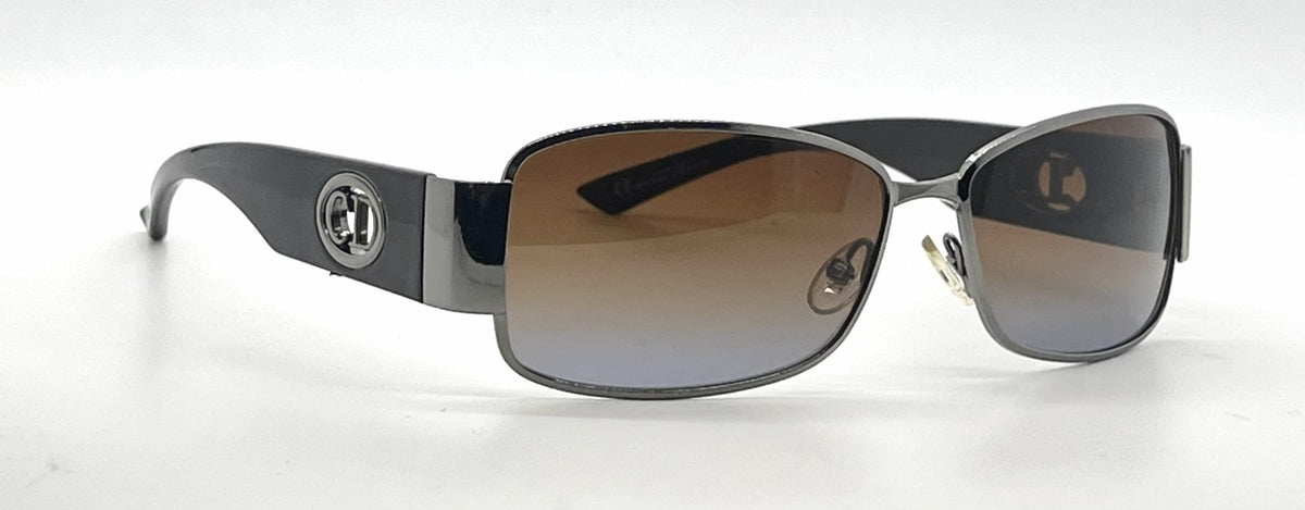 Christian Dior Flavour 5 Gunmetal Rectangle Vintage Sunglasses Brown-Blue Gradient Lenses-Unworn