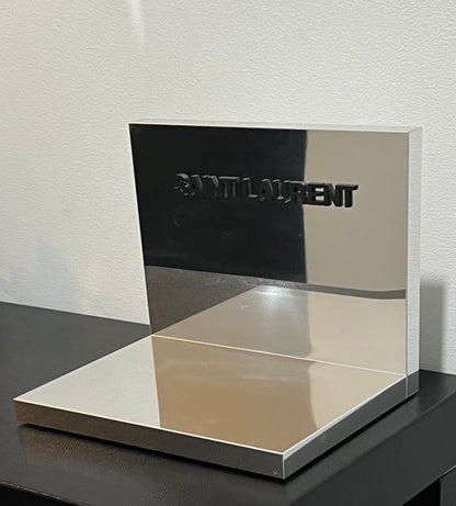 SAINT LAURENT-Retail Counter Top Display-Mirrored-L Shaped-Raised Lettering-RARE