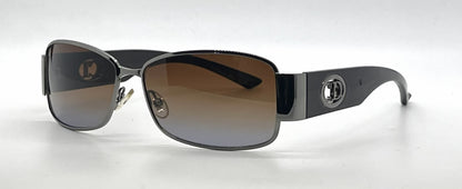 Christian Dior Flavour 5 Gunmetal Rectangle Vintage Sunglasses Brown-Blue Gradient Lenses-Unworn