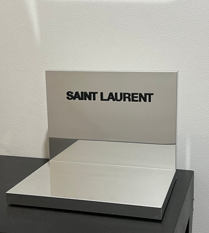 SAINT LAURENT-Retail Counter Top Display-Mirrored-L Shaped-Raised Lettering-RARE