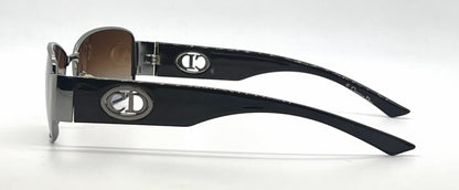 Christian Dior Flavour 5 Gunmetal Rectangle Vintage Sunglasses Brown-Blue Gradient Lenses-Unworn