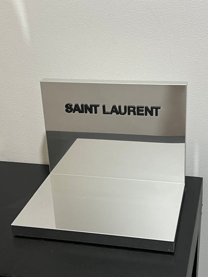 SAINT LAURENT-Retail Counter Top Display-Mirrored-L Shaped-Raised Lettering-RARE