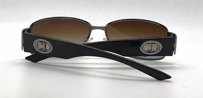 Christian Dior Flavour 5 Gunmetal Rectangle Vintage Sunglasses Brown-Blue Gradient Lenses-Unworn
