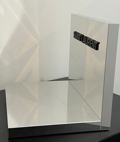 SAINT LAURENT-Retail Counter Top Display-Mirrored-L Shaped-Raised Lettering-RARE