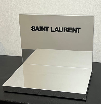 SAINT LAURENT-Retail Counter Top Display-Mirrored-L Shaped-Raised Lettering-RARE