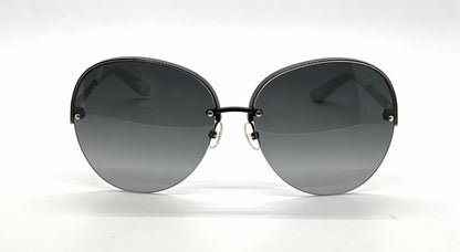 Christian Dior DiorSuperbe Semi-Rimless Blue-Gold Titanium Sunglasses Grey Gradient Lenses