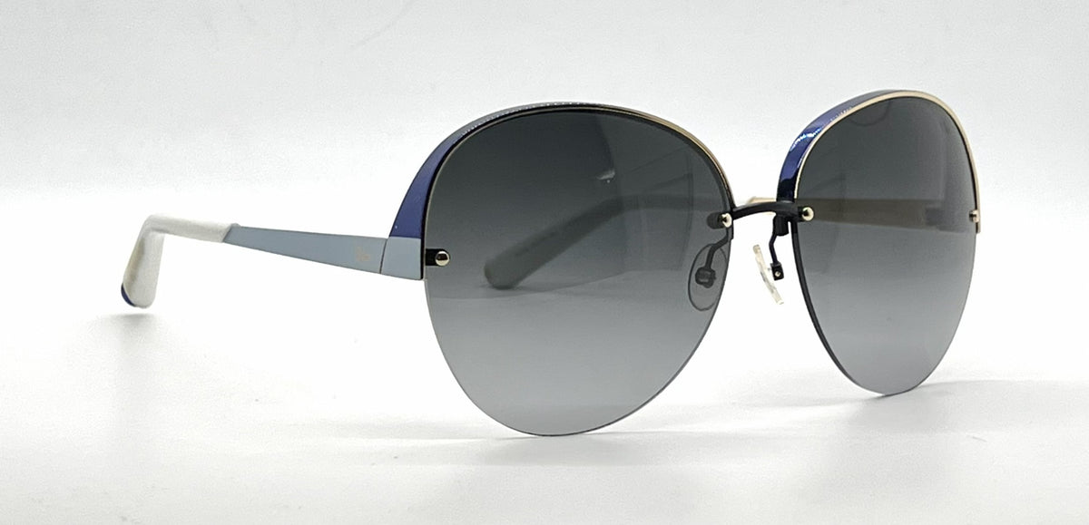 Christian Dior DiorSuperbe Semi-Rimless Blue-Gold Titanium Sunglasses Grey Gradient Lenses