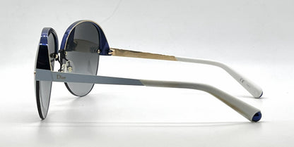 Christian Dior DiorSuperbe Semi-Rimless Blue-Gold Titanium Sunglasses Grey Gradient Lenses