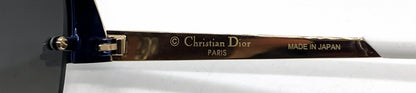 Christian Dior DiorSuperbe Semi-Rimless Blue-Gold Titanium Sunglasses Grey Gradient Lenses