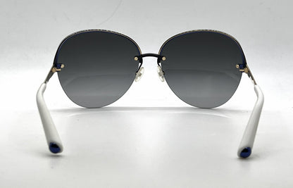 Christian Dior DiorSuperbe Semi-Rimless Blue-Gold Titanium Sunglasses Grey Gradient Lenses
