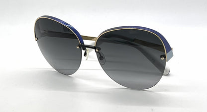 Christian Dior DiorSuperbe Semi-Rimless Blue-Gold Titanium Sunglasses Grey Gradient Lenses